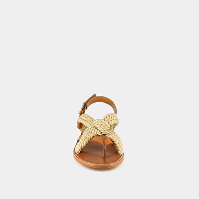 Sandales à brides entrecroisées en cuir camel/beige | WINNA | Jonak