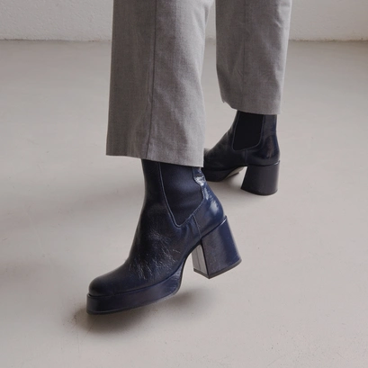 Bottines à Talons Aiguilles MDRCG - Plateforme 15-17cm - Daim Suédé - Fermeture éclair - Pour Femmes