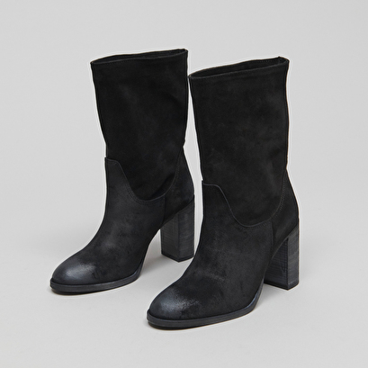 Boots à talons et bouts ovales noir