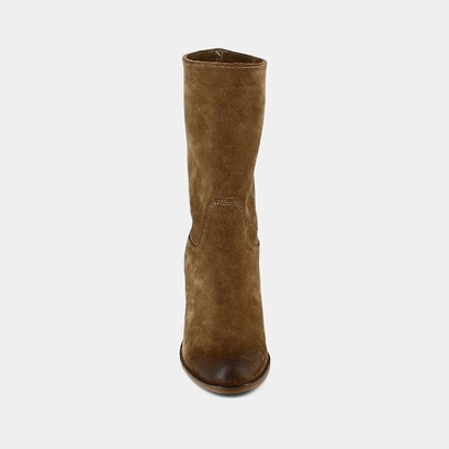 Boots &agrave; talons et bouts ovales en croute taupe | FRANCINE | Jonak