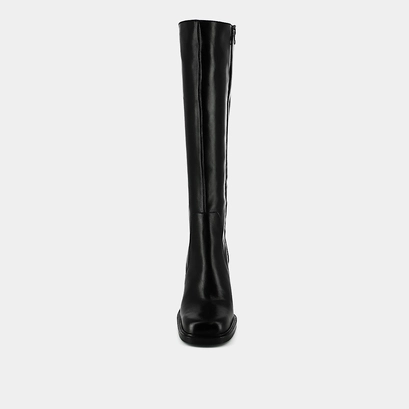 Bottes &agrave; talons et bouts carr&eacute;s en cuir noir | BERTRAND | Jonak