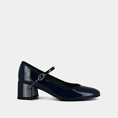 Babies à talons en cuir verni bleu | DALMATIE | Jonak