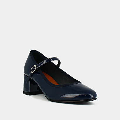 Babies à talons en cuir verni bleu | DALMATIE | Jonak