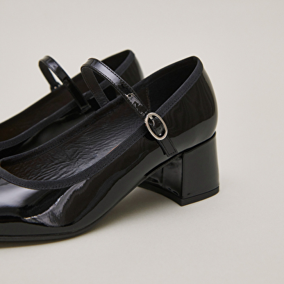 Babies à talons en cuir verni noir | DALMATIE | Jonak