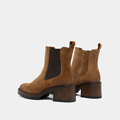 Bottines à semelles crantées taupe