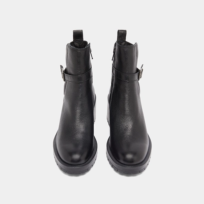 Bottines à bouts ronds et boucles noir