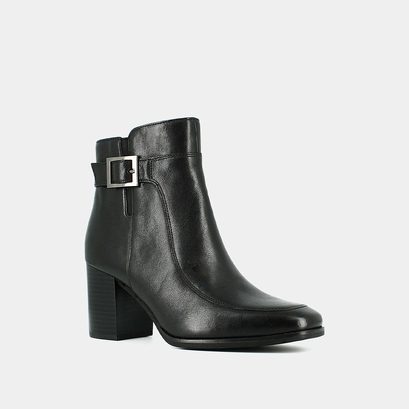 Bottines &agrave; talons et boucles en cuir noir | ADRIETTE | Jonak