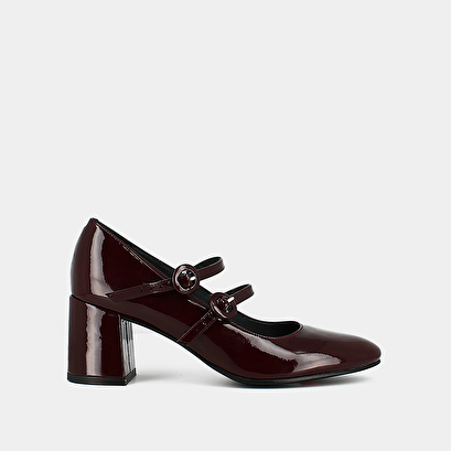 Babies à talons en cuir verni bordeaux | DONIA | Jonak