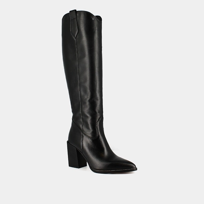 Bottes pointues &agrave; talons en cuir noir | PAPRIKA | Jonak