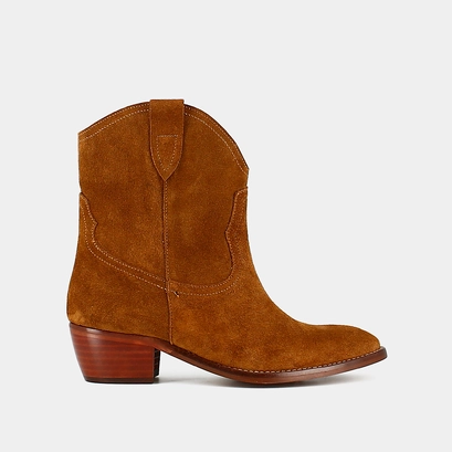 Boots &agrave; bouts ovales en croute cognac | MARBELLA | Jonak