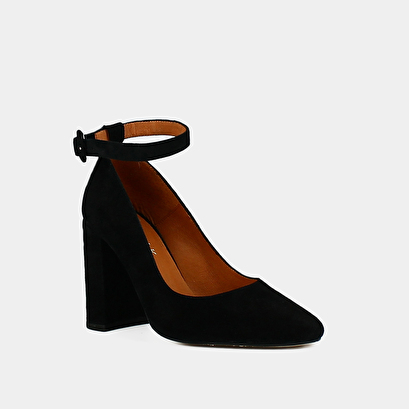Babies à talons hauts en velours noir | VARS | Jonak