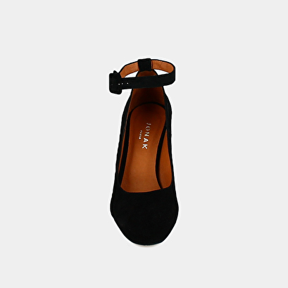 Babies à talons hauts en velours noir | VARS | Jonak