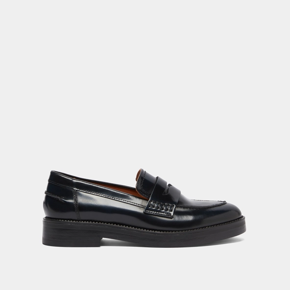 Mocassins &agrave; bouts ronds en cuir patin&eacute; bleu | MIRNA | Jonak