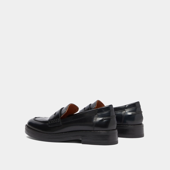 Mocassins &agrave; bouts ronds en cuir patin&eacute; bleu | MIRNA | Jonak