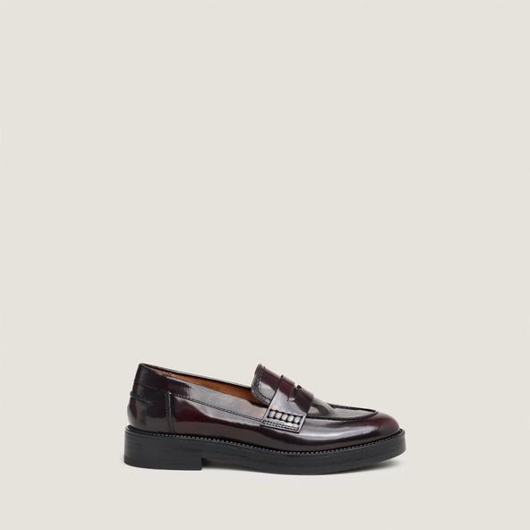 Mocassins à bouts ronds en cuir patiné bordeaux | MIRNA | Jonak