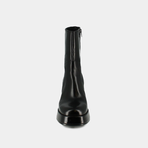 Bottines &agrave; talons et bouts carr&eacute;s en cuir noir | BALDWIN | Jonak