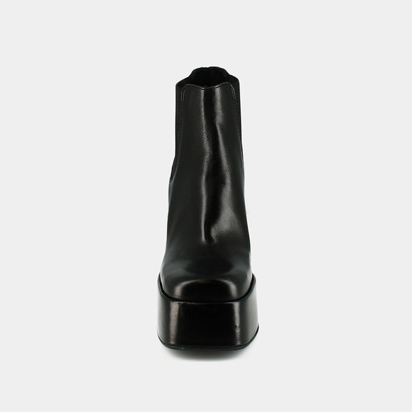 Boots à plateformes et bouts carrés en cuir noir | BOB | Jonak