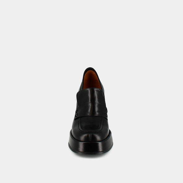 Mocassins &agrave; plateformes en cuir noir | BRAD | Jonak