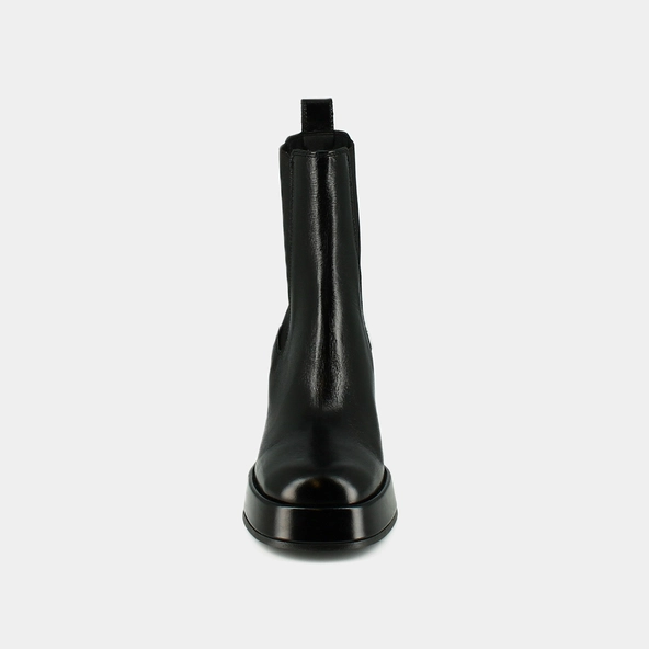 Bottines à plateformes et bouts carrés en cuir vieilli noir | BRADLEY | Jonak