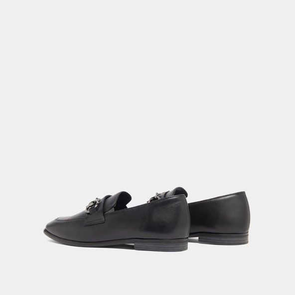 Mocassins &agrave; mors et bouts carr&eacute;s en cuir noir | AMELLE | Jonak