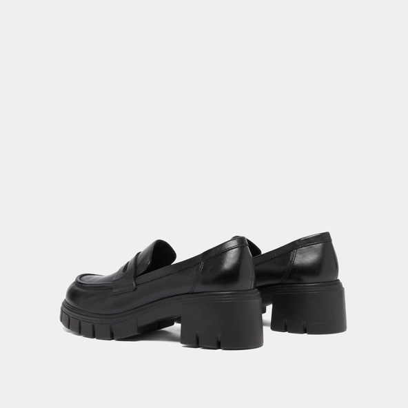 Mocassins &agrave; talons et semelles crant&eacute;es.... en cuir noir | ARON | Jonak