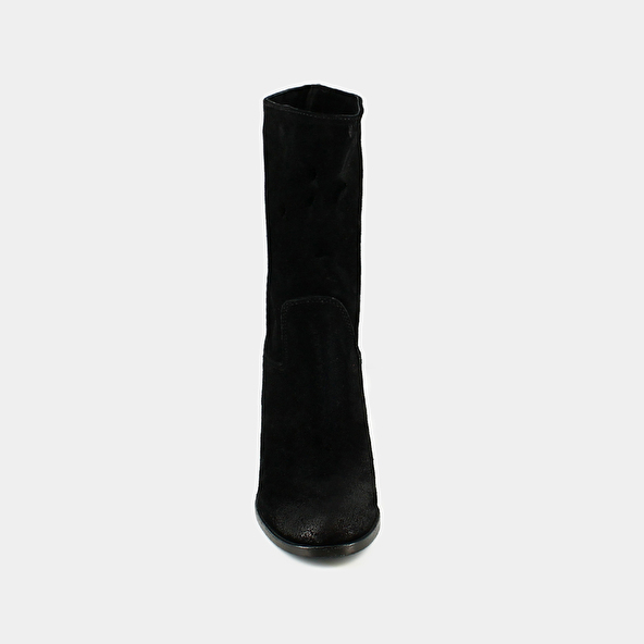 Boots à talons et bouts ovales en croute noire | FRANCINE | Jonak