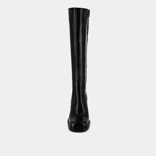 Bottes à talons et bouts carrés en cuir noir | BERTRAND | Jonak