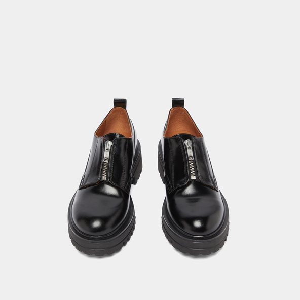 Derbies &agrave; fermetures &eacute;clairs et semelles... en cuir noir | ANTALYA | Jonak