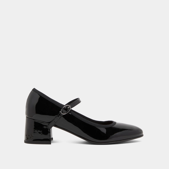 Babies à talons en cuir verni noir | DALMATIE | Jonak