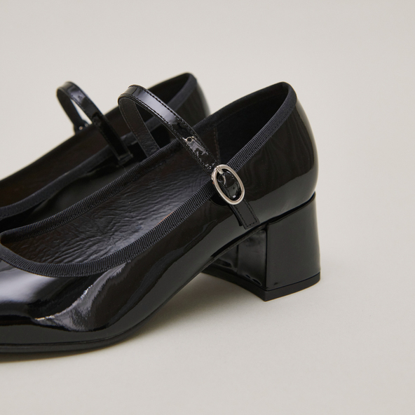 Chaussures Carolinna Espinosa Talons Bas En Cuir Verni Violet - Pointure 8.5 M - Portées 1 Fois