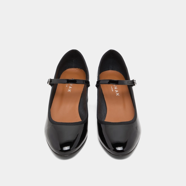 Babies à talons en cuir verni noir | DALMATIE | Jonak
