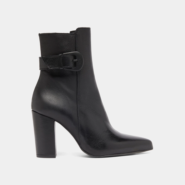 Bottines à bouts pointus et boucles en cuir noir | BETH | Jonak