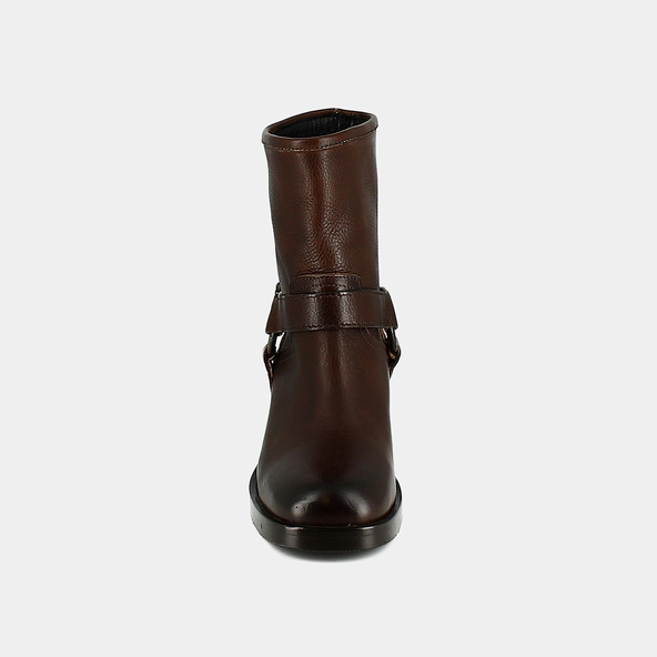 Boots &agrave; boucles en cuir grain&eacute; marron | RIGA | Jonak