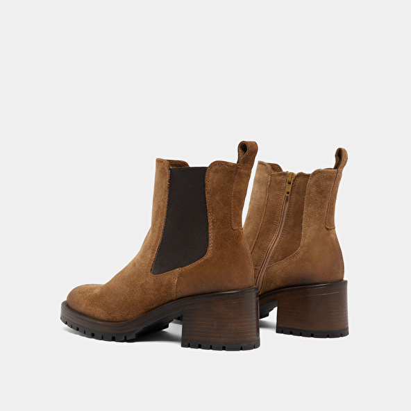 Bottines à semelles crantées en croute taupe | CECILE | Jonak