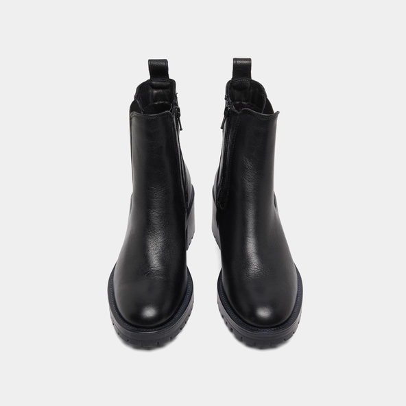 Boots à larges élastiques en cuir grainé noir | CECILE | Jonak