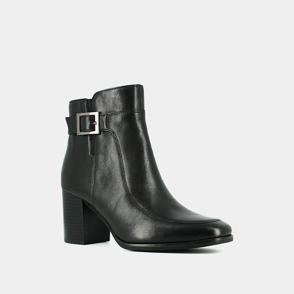 Bottines &agrave; talons et boucles en cuir noir | ADRIETTE | Jonak