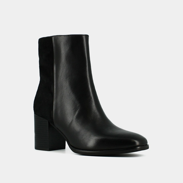 Bottines à talons en cuir et velours noir | ALBAN | Jonak