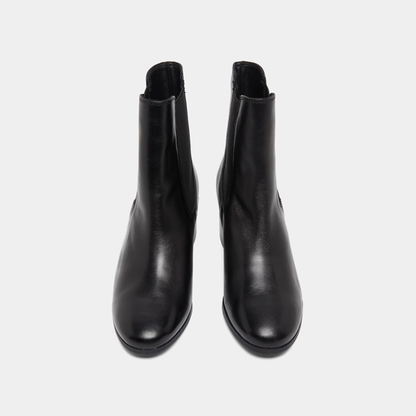 Bottines &agrave; talons et &eacute;lastiques en cuir noir | ALDERIC | Jonak