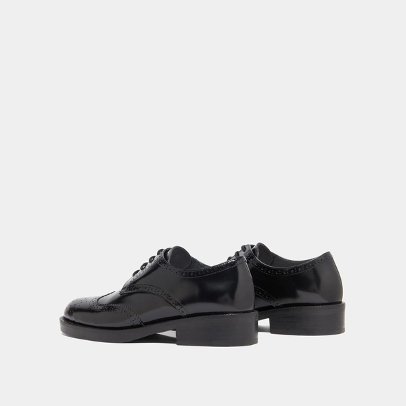 Derbies à lacets en cuir glacé noir | DRUM | Jonak