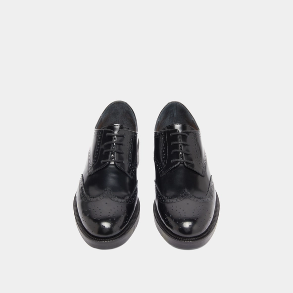 Derbies à lacets en cuir glacé noir | DRUM | Jonak