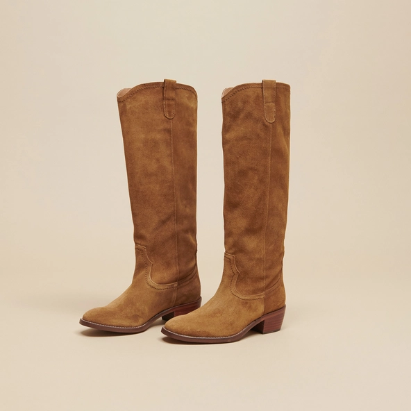 Bottes hautes à bouts ovales en croute cognac | MANHATTAN | Jonak
