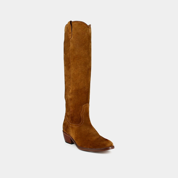 Bottes hautes à bouts ovales en croute cognac | MANHATTAN | Jonak