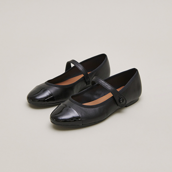 Ballerines à brides en cuir noir | DREUX | Jonak