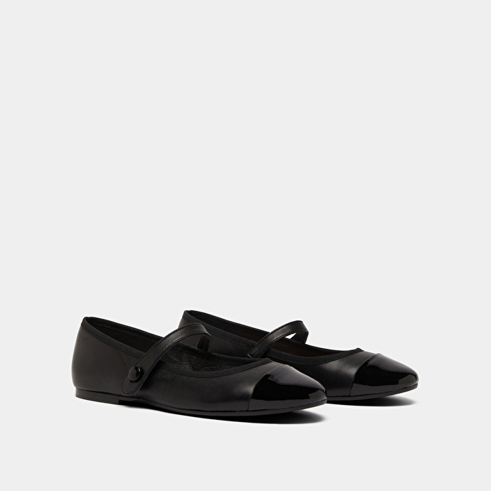 Ballerines à brides en cuir noir | DREUX | Jonak