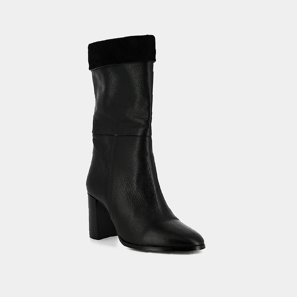 Bottines pointues en cuir et velours noirs | VANNES | Jonak
