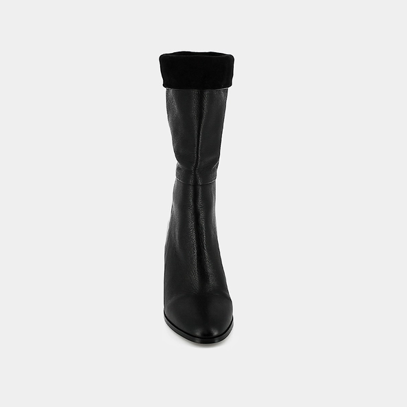 Bottines pointues en cuir et velours noirs | VANNES | Jonak