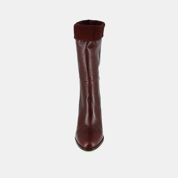 Bottes pointues en cuir et velours bordeaux | VANNES | Jonak