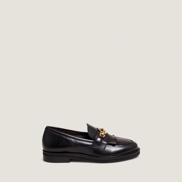 Mocassins à boucles dorées en cuir noir | DELPHES | Jonak