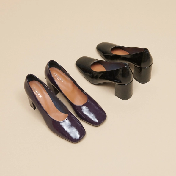 Escarpins à bouts pointus en cuir brillant noir | DELAWARE | Jonak