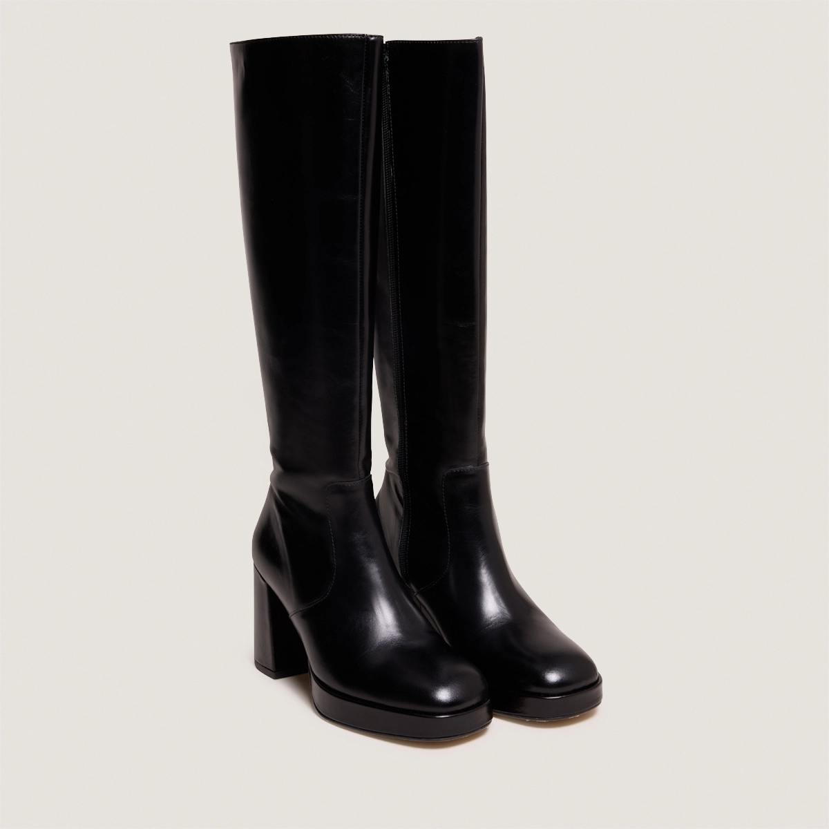Bottes à plateformes en cuir noir | VENDOME | Jonak